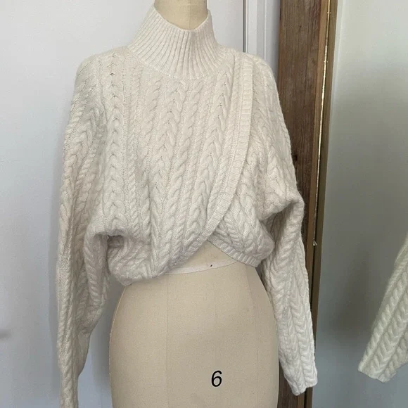 NEW For Love and Lemons Amelia Cross Front Turtleneck - Picture 3 of 6